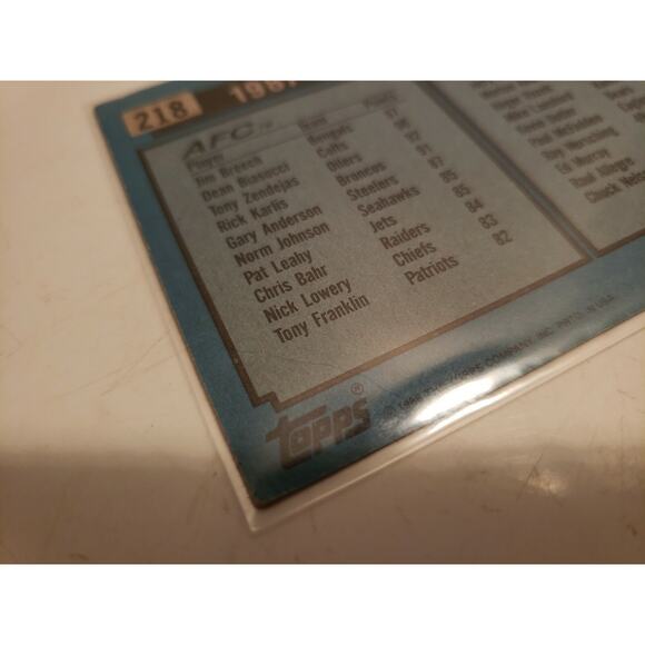 1988 Topps #218 1987 NFL Scoring Leaders - Jerry Rice & Jim Breech - Picture 7 of 7